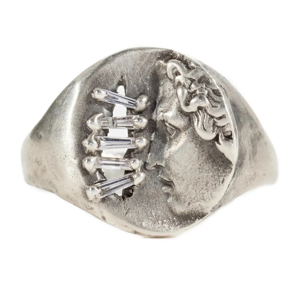 NWT Atelier Narcé Sterling/Diamond Suture Signet—OOAK sz 6.5